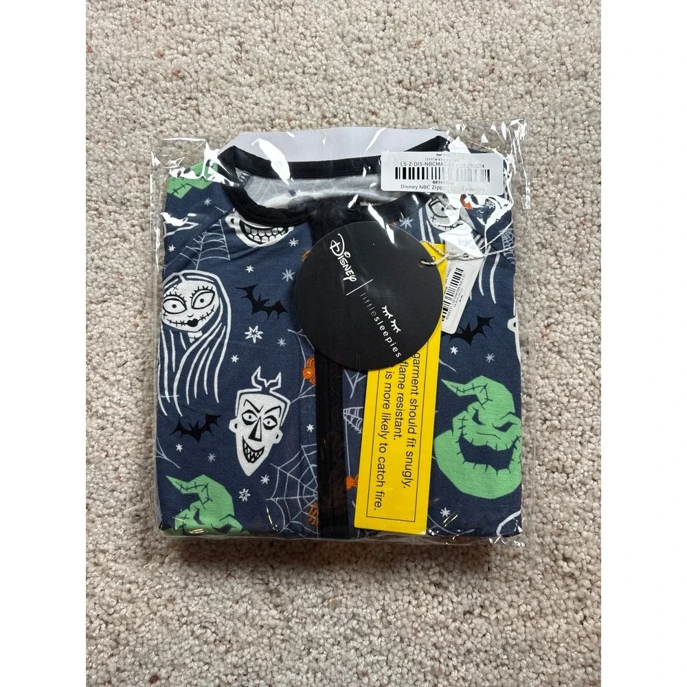 Little Sleepies Zippy Kids 12-18M Navy Disney Nightmare Before Christmas Spooky